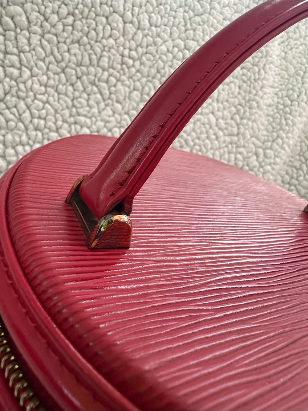 Louis Vuitton Cannes Castillan Red Epi Leather Top-Handle Bag vintage with CoA